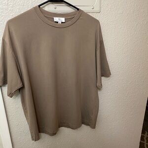 NWOT AG (Adriano Goldschmied) boxy drop shoulder brown tee - size small